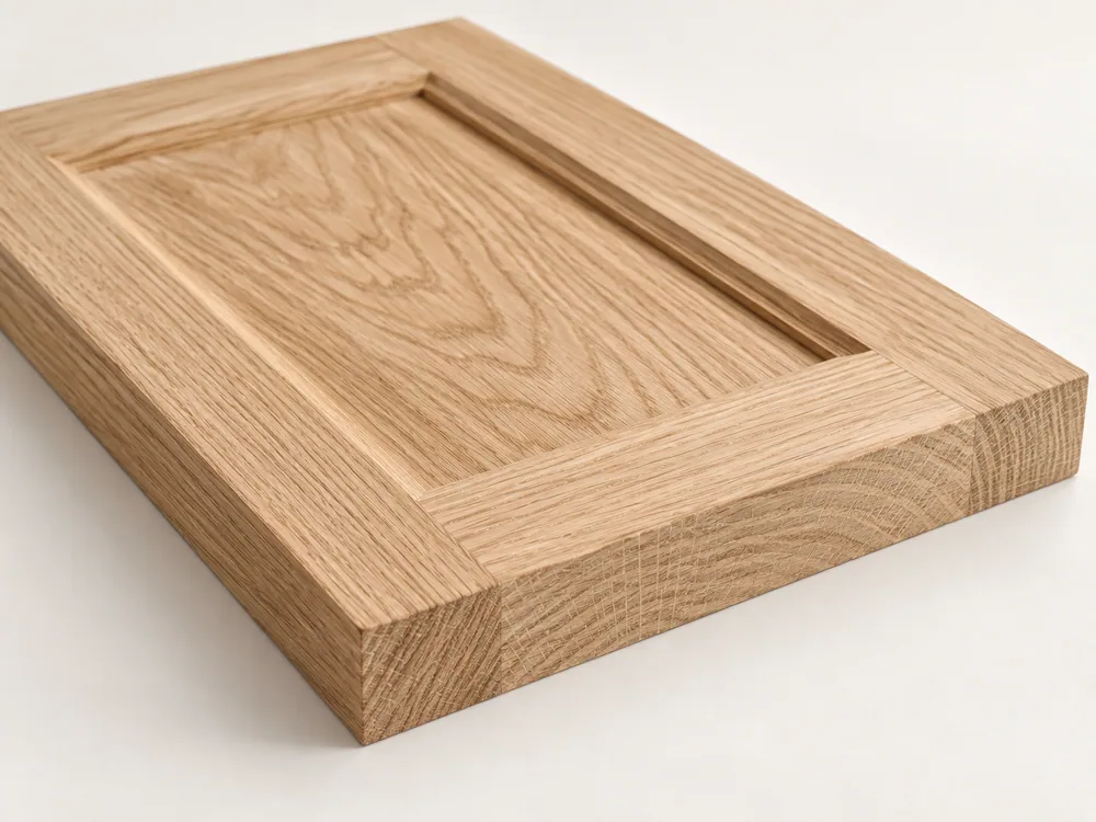 Illustration of solid oak cabinet door frame with visible natural grain