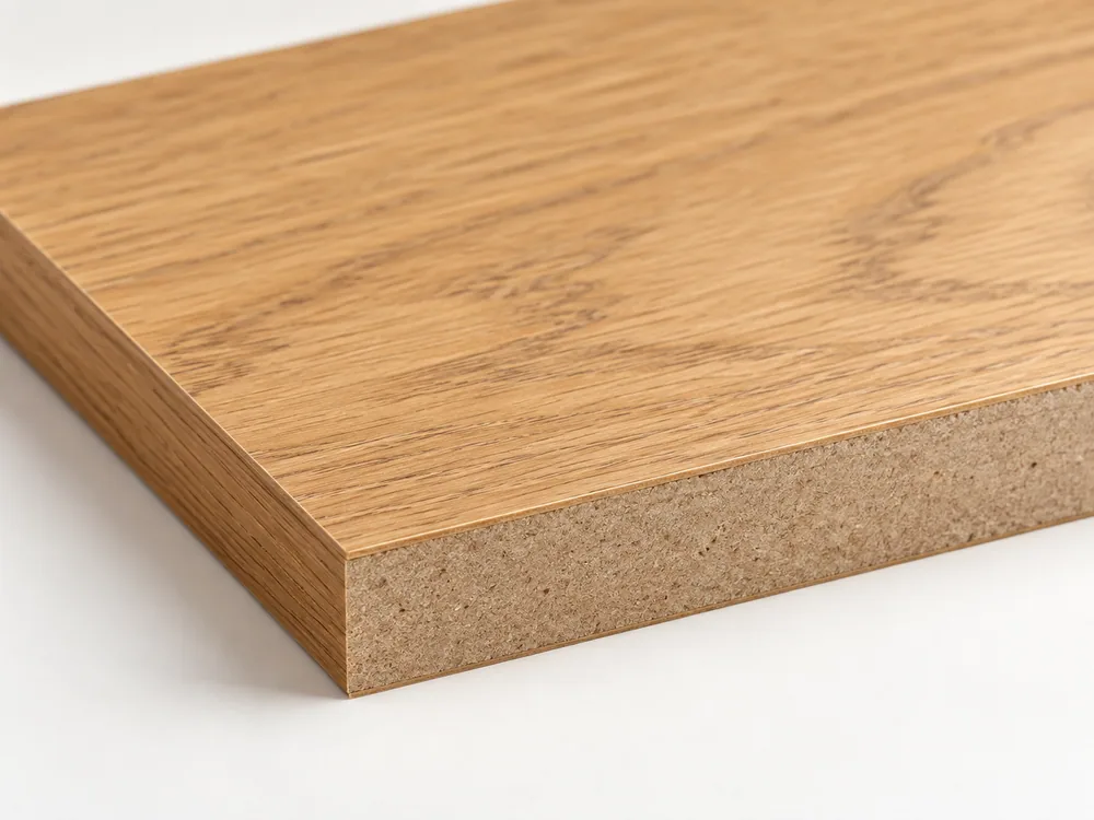 Illustration of oak veneer over an engineered panel core